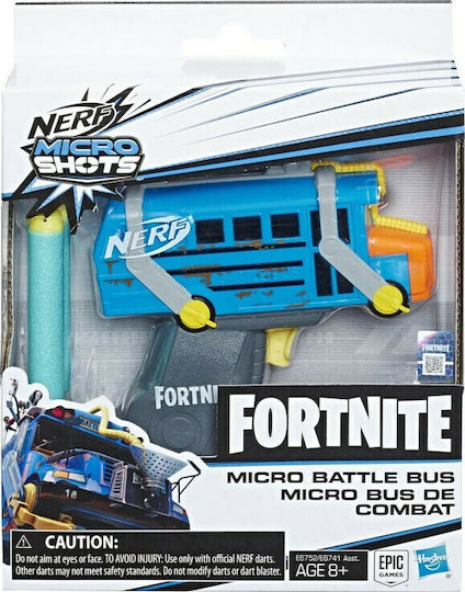 Nerf Lansator Micro Battle Bus MicroShots Blaster Fortnite pentru 8+ ani+ Ani