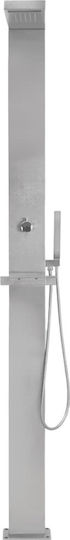 vidaXL Pool Shower 210x44x15cm Silver