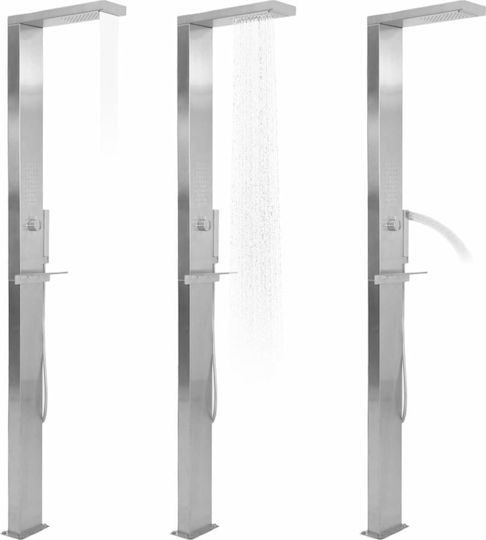 vidaXL Pool Shower 210x44x15cm Silver
