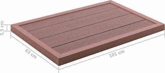 vidaXL Duș Pentru Piscină 101x63 cm Maro