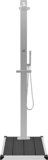 vidaXL Pool Shower with Height 210cm Silver