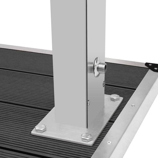 vidaXL Pool Shower with Height 210cm Silver