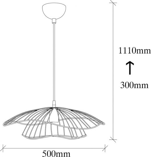 HomeMarkt Pendant Light Black with Socket E27 50x111cm