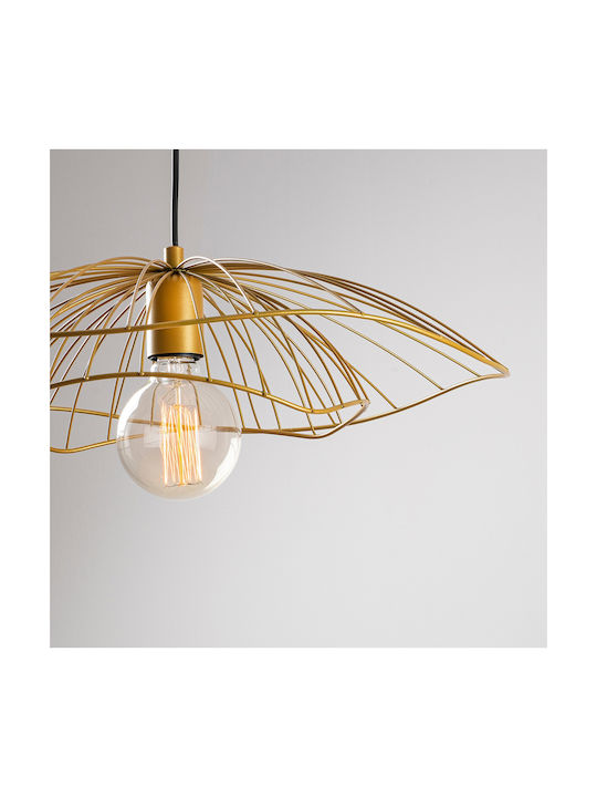 HomeMarkt Adjustable Pendant Light Gold Grid with Socket E27 50x111cm