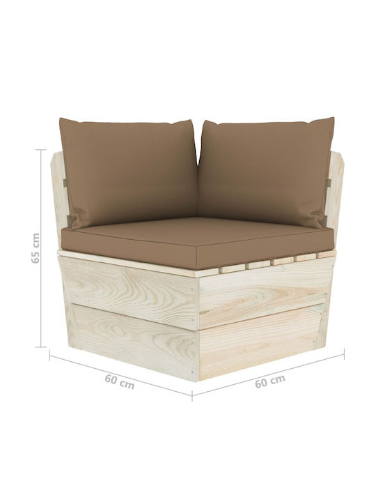 Corner Sofa Outdoor from Pallets with Pillows 60x60x65cm