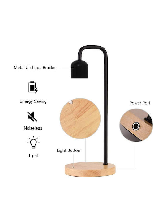 Allocacoc Levitating Light Bulb Dekorative Lampe mit Fassung für E27 Lampe Schwarz