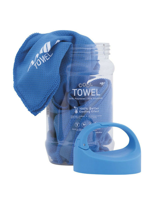 AMILA Cool Towel Blue Gym Towel 100x30cm