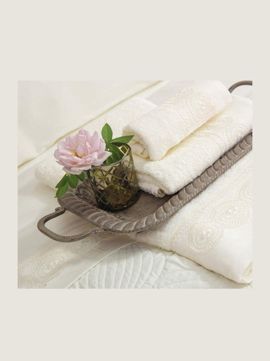 Borea Gemma Bridal Sheet Set Super Double 4pcs with Lace Ecru 240x280cm