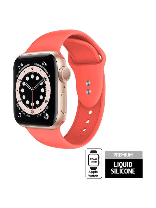 Crong Liquid Strap Silicone with Pin Coral (Apple Watch 44/45/46mm/Ultra 49mm) CRG-44LQB-COR