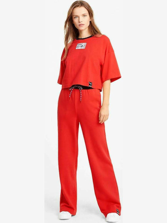 International Παντελόνι Φόρμας Φαρδύ Poppy Red