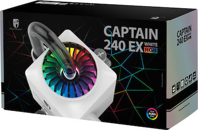 Deepcool Captain 240 EX White RGB CPU Water Cooling Dual Fan 120mm for Socket 1200/115x White