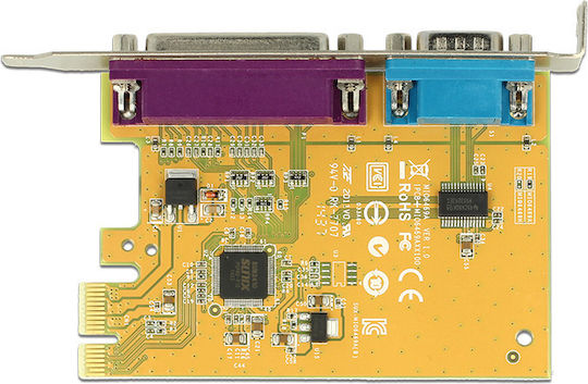 DeLock Κάρτα PCIe σε 2 θύρες DB25 Parallel / RS232 DB9 Serial