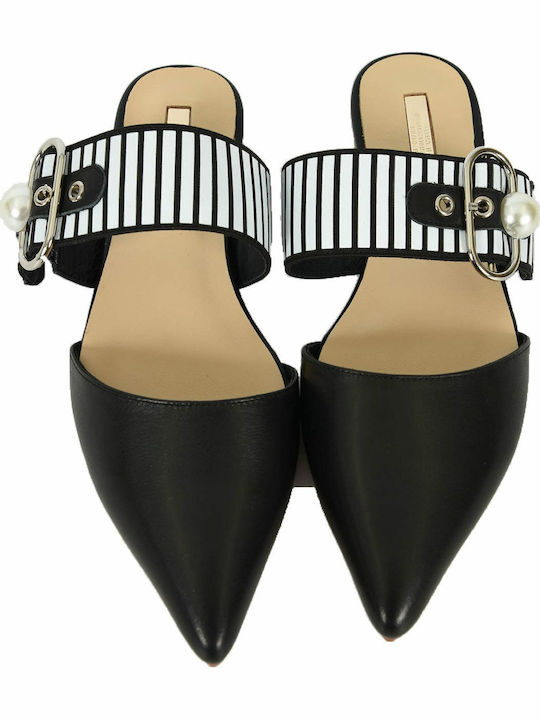Flat Mules in Black Color