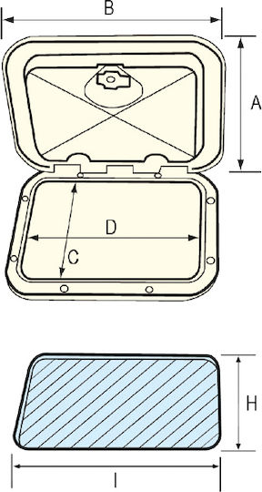 Lalizas Boat Deck Door L375xW270mm Gray