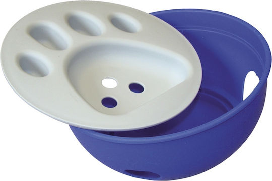 Nobby Kick n' Feed Plastic Bol Mâncare Hrănire lentă pentru Câine pe Bază 21cm în Culoare Albastru