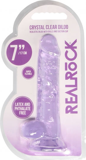 Shots Realistic Dildo with Balls Реалистично дилдо с Топки и Вендуза Лилаво 18см