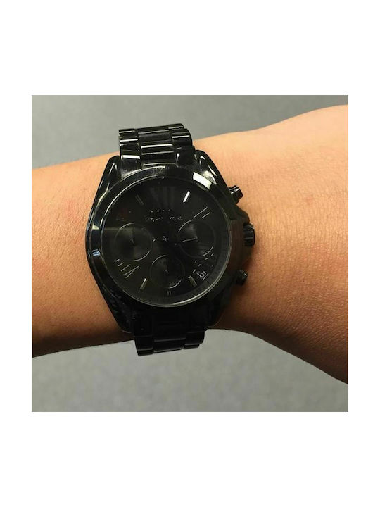 Michael Kors Mini Bradshaw Watch Chronograph with Black Metal Bracelet