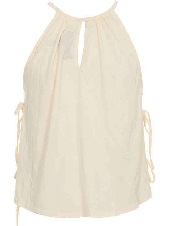 Women's Summer Blouse Sleeveless Cream