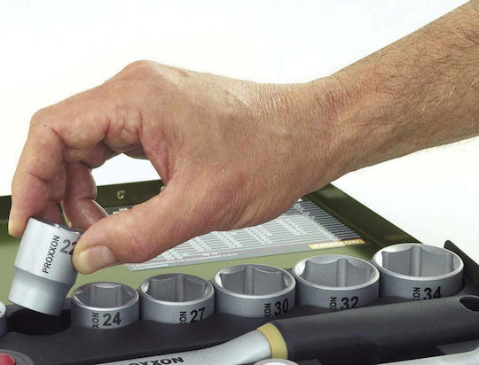 Proxxon Ratchet With Sockets 1\2" & 1\4" 54 Pieces