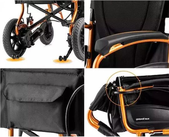 Yuwell D130HL Scaun Cu Rotile Electric 20" Pliabil 78cm Portocaliu