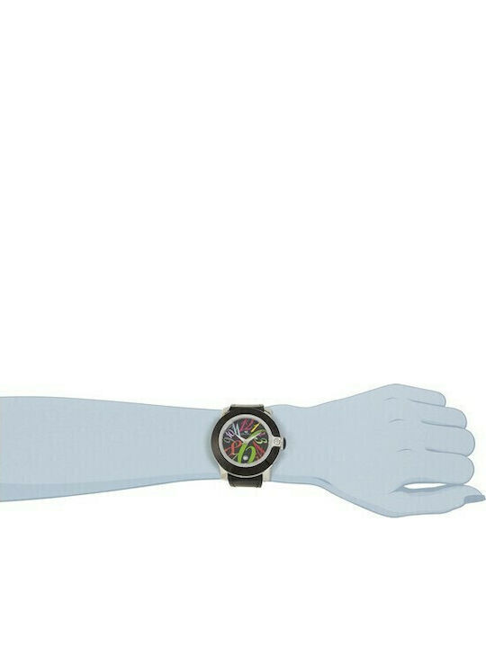 Glam Rock Damen Uhr Chronograph mit Schwarz Lederarmband