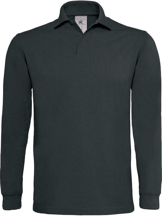 B&C Heavymill LSL Men's Long Sleeve Promotional Blouse Dark Grey PU423-670