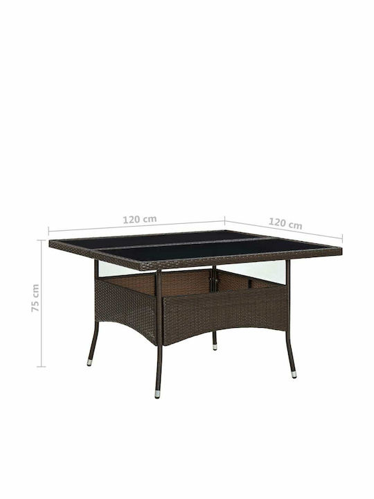Masa pentru spații exterioare Ratan CAFE 120x120x75buc