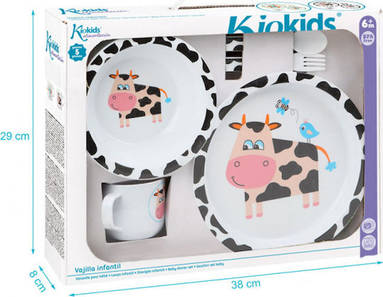 Kiokids Σετ Φαγητού Αγελαδίτσα από Πλαστικό Πολύχρωμο 5τμχ