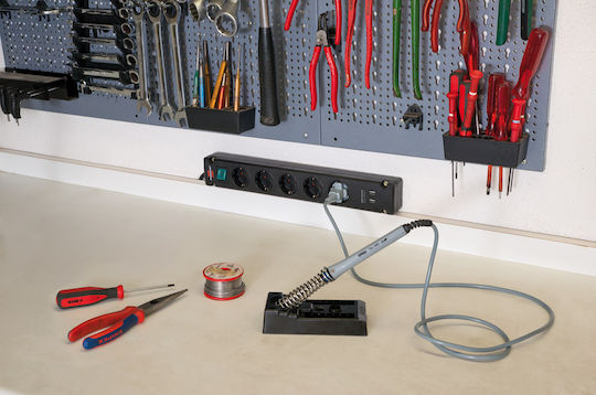 Brennenstuhl Bremounta Πολύπριζο Aσφαλείας 5 Θέσεων με 2 USB-A, Διακόπτη και Καλώδιο 3m