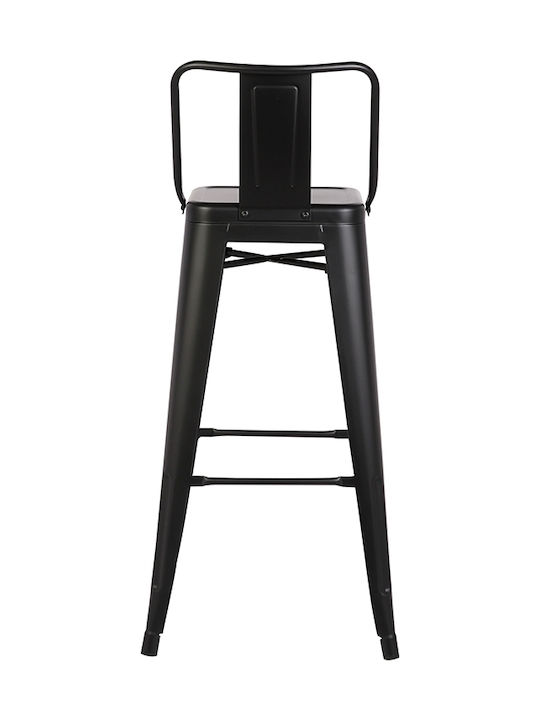 Metallic Garden Stool Bar Outdoor Texas Black Matte 43x43x75cm