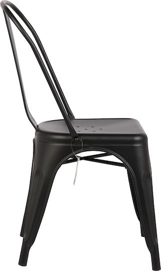 Scaun de exterior Metalic Texas Șah mat negru 51.5x45x84cm