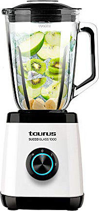 Taurus Succo Glass 1000 Μπλέντερ για Smoothies με Γυάλινη Κανάτα 1.5lt 1000W Λευκό