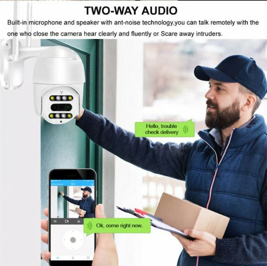 Andowl Q-S2000 IP Камера за наблюдение Wi-Fi Full HD 1080p Водоустойчива с Двупосочна Комуникация и Обектив 3.6мм