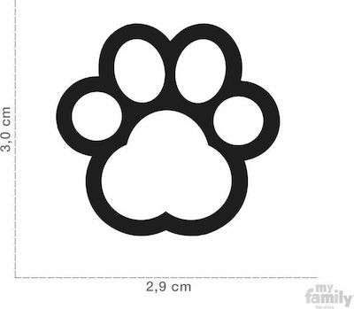 My Family Classic Big Paw Etichetă pentru identificare câine Labă Alb Metalic FTMF41WH