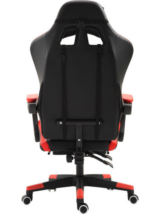 Herzberg 8080 Șezlong de joc din piele cu suport pentru picioare Roșu