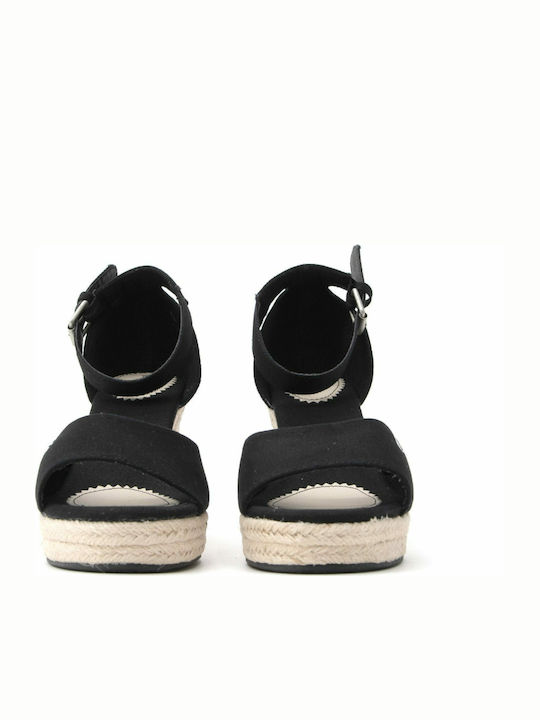 Maida Bass Platforme Dama Tip Espadrile Negre