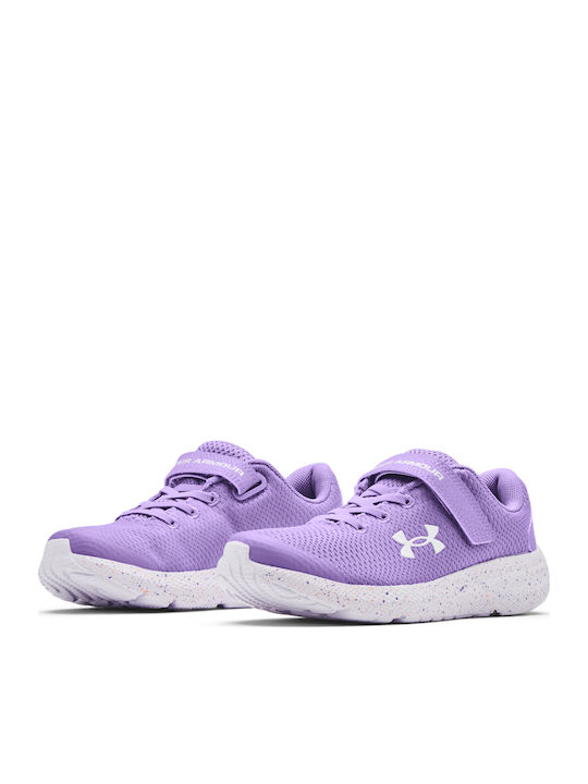 Pre School UA Pursuit 2 AC Kids Sports Shoes Running with Hoop & Loop Closure Lilac
