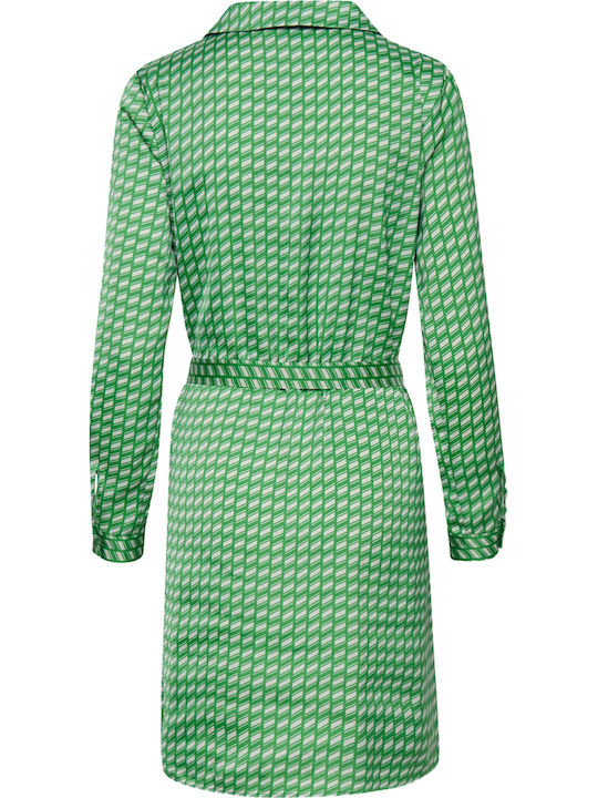 Summer Mini Shirt Dress Green