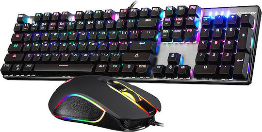 Motospeed CK888 Gaming Mechanical Keyboard Set with Outemu Blue switches and RGB lighting & Mouse (English US) Gray