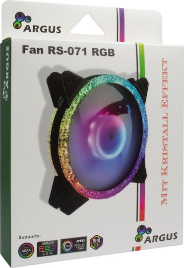 Inter-Tech Argus RS-071 Case Fan 120mm (900rpm / 59.81cfm) με RGB Φωτισμό και Σύνδεση 4-Pin PWM