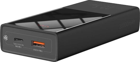 Baseus Super Mini Power Bank 10000mAh 22.5W mit USB-A Anschluss und USB-C Anschluss Schnellaufladung 3.0 Schwarz