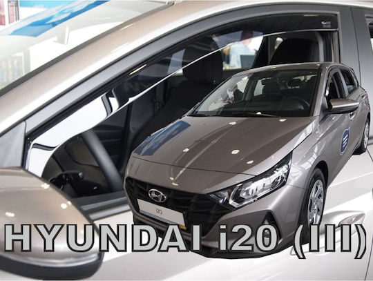Heko Set of Windbreakers Front Car Dark Fime for Hyundai i20 5D 2020 2pcs