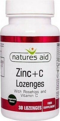 Natures Aid Zinc & Vitamin C 30 Kautabletten Minze