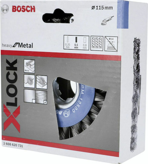 Bosch 2608620731 Συρματόβουρτσα με Κοτσίδες για Γωνιακό Τροχό 115mm