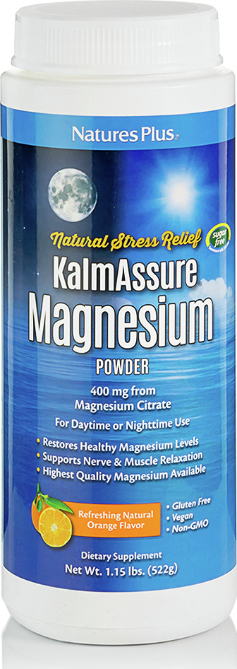 Magnesio Polvo Kalmassure Natures Plus sabor naranja - 522 gr