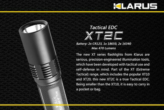 Klarus Φακός LED IPX8 με Μέγιστη Φωτεινότητα 470lm