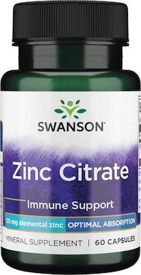 Swanson Zinc Citrate 50mg 60 κάψουλες