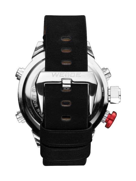 Weide Men's Watch 50mm Battery with Black Leather Strap