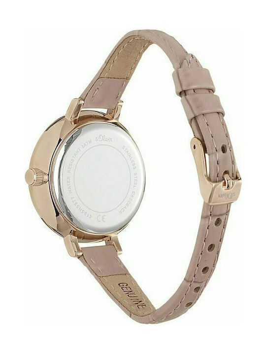 S.Oliver Watch with Pink Leather Strap