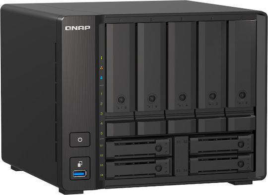 QNap TS-H973AX-8G NAS Turm mit 9 Steckplätzen für HDD/SSD und 2 Ethernet-Anschlüsse